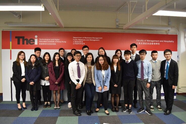 Anita Ng (fifth from right), Consulting Manager and Raman Hong (sixth from right), Consultant of Kelly Services with Year 3 PRM students after the March 2016 career talk.